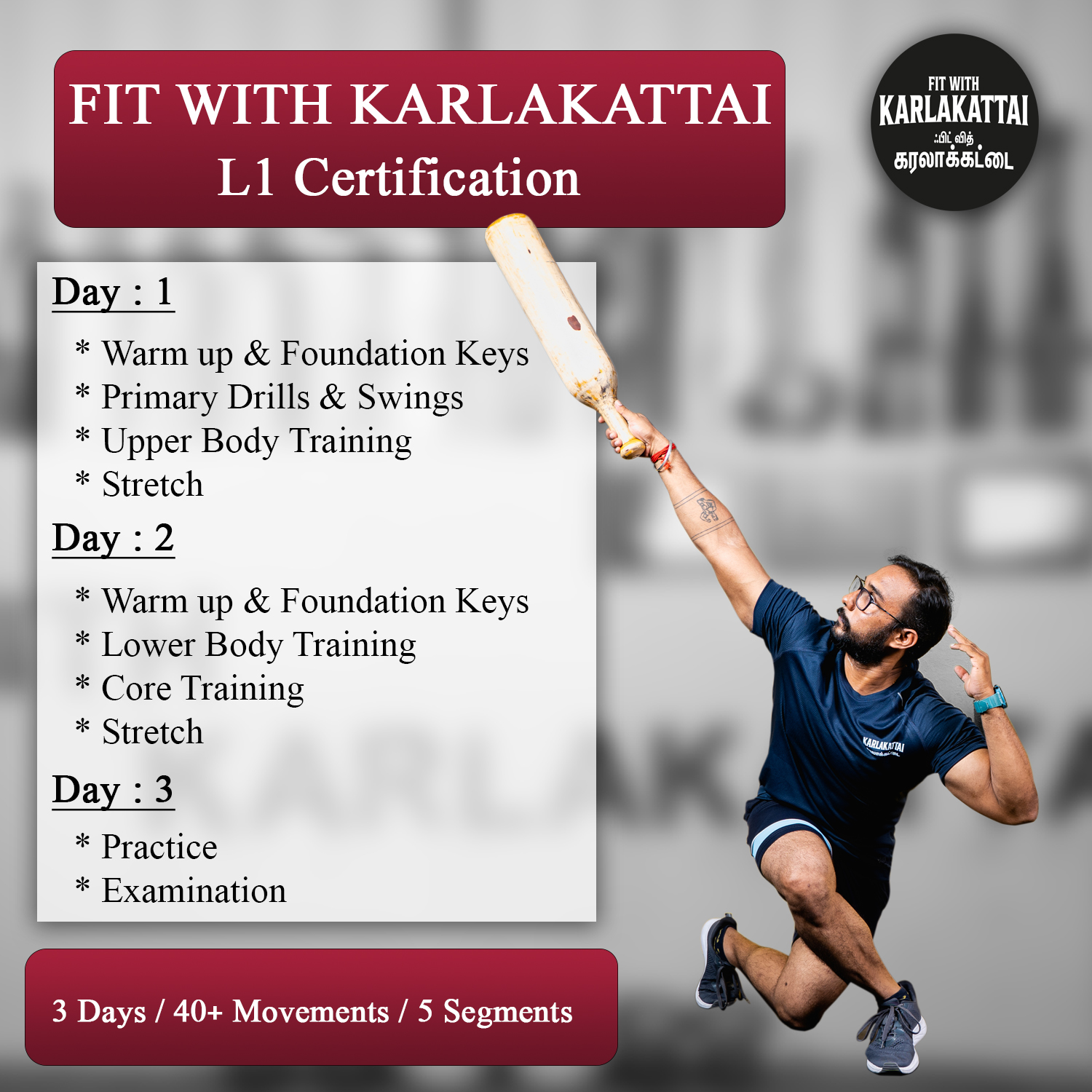 L1 Certification Training - FWK (Get a 1.5Kg Karlakattai "FREE") hover